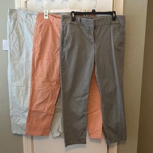Set of 3 Loft Ankle Length Chinos
